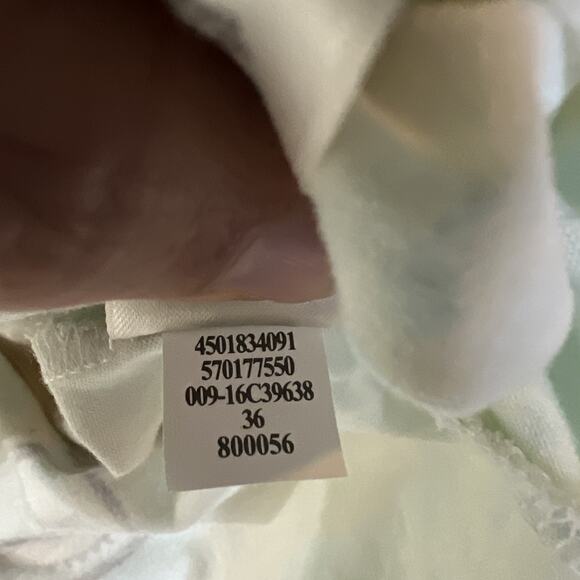 Chico's 2 chicos large Cream Mandala Angled Alyssa Ruched Sleeve Shirt bohemian - Picture 10 of 12